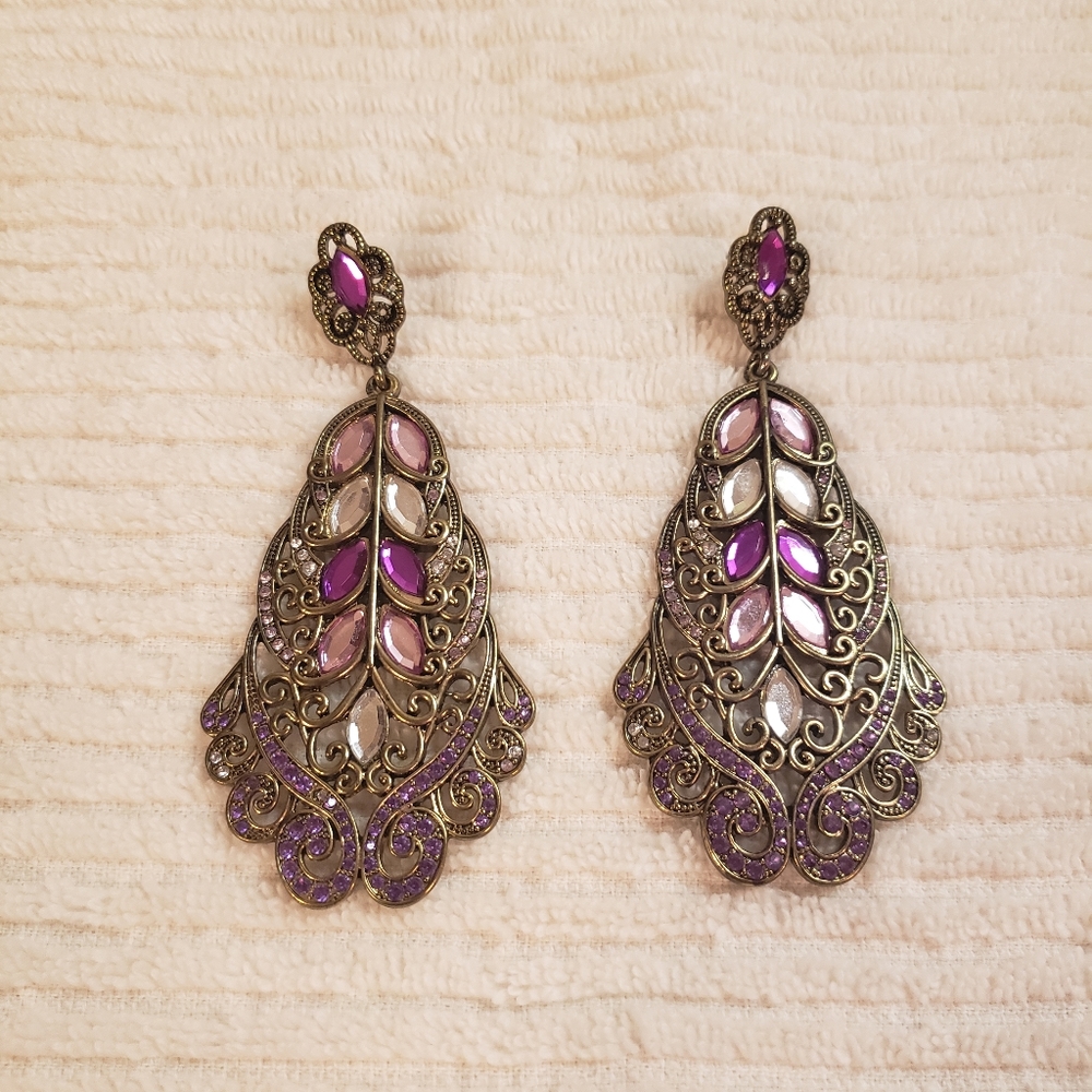 Bebe gold/purple earrings